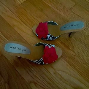 Zebra print with a red rose